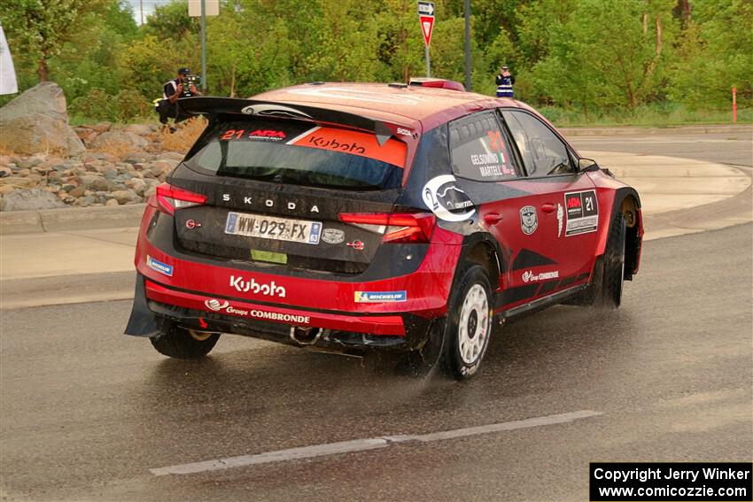 Conner Martell / Alex Gelsomino Skoda Fabia RS Rally2 on SS20, Sanford Center.