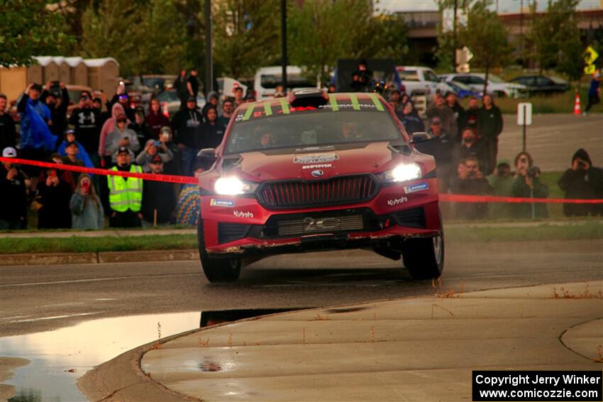 Conner Martell / Alex Gelsomino Skoda Fabia RS Rally2 on SS20, Sanford Center.