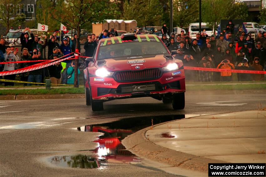 Conner Martell / Alex Gelsomino Skoda Fabia RS Rally2 on SS20, Sanford Center.
