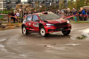 Conner Martell / Alex Gelsomino Skoda Fabia RS Rally2 on SS20, Sanford Center.