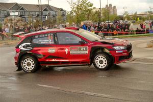 Conner Martell / Alex Gelsomino Skoda Fabia RS Rally2 on SS20, Sanford Center.