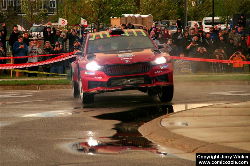 Conner Martell / Alex Gelsomino Skoda Fabia RS Rally2 on SS20, Sanford Center.