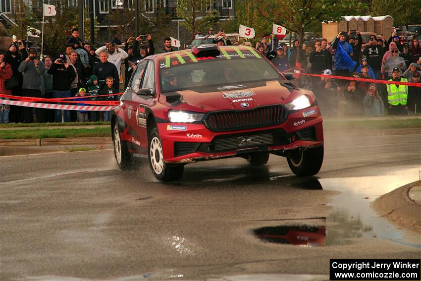Conner Martell / Alex Gelsomino Skoda Fabia RS Rally2 on SS20, Sanford Center.