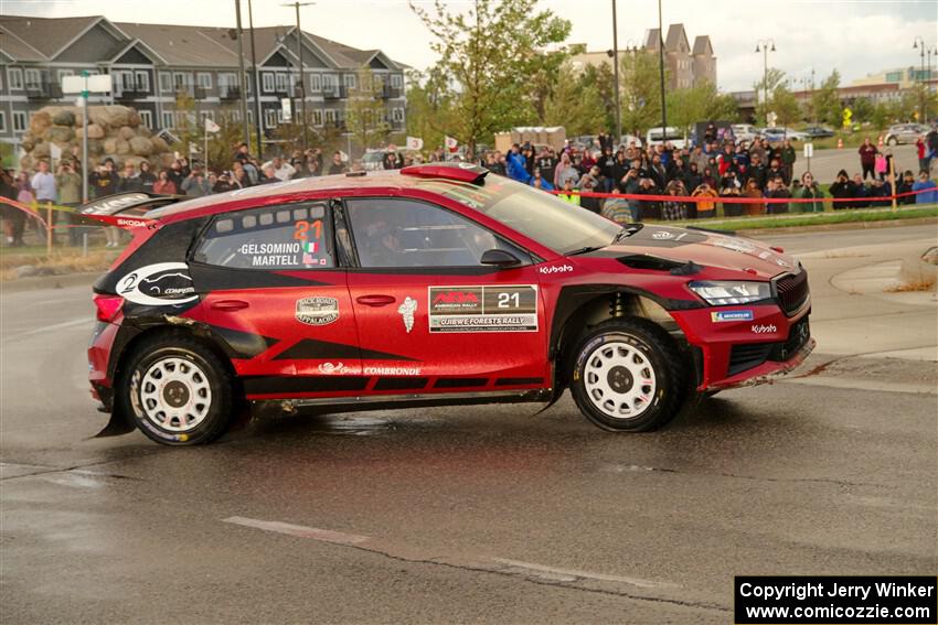 Conner Martell / Alex Gelsomino Skoda Fabia RS Rally2 on SS20, Sanford Center.
