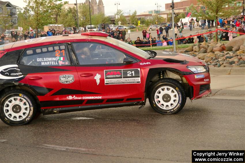 Conner Martell / Alex Gelsomino Skoda Fabia RS Rally2 on SS20, Sanford Center.