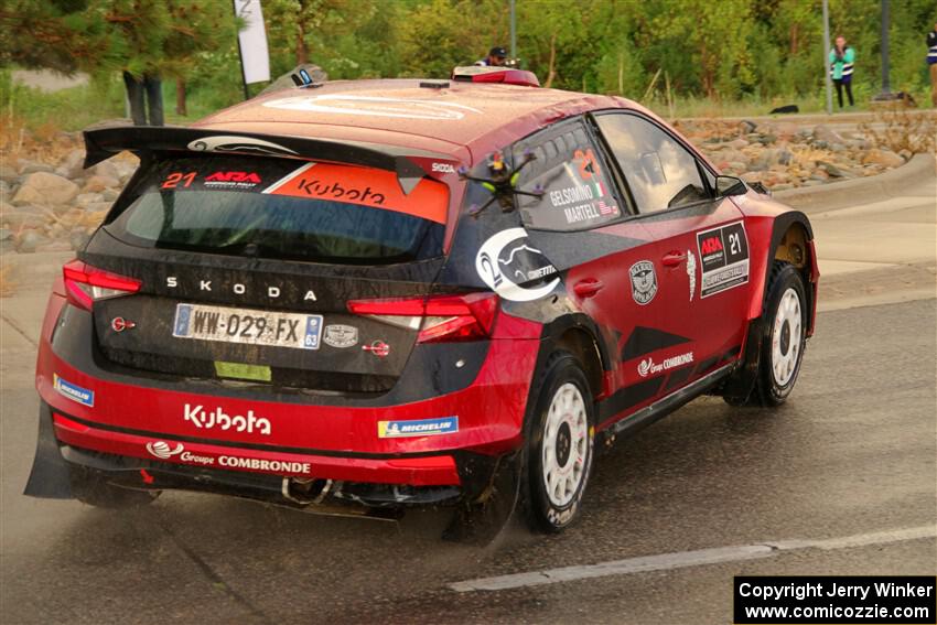 Conner Martell / Alex Gelsomino Skoda Fabia RS Rally2 on SS20, Sanford Center.