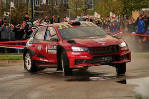 Conner Martell / Alex Gelsomino Skoda Fabia RS Rally2 on SS20, Sanford Center.
