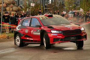 Conner Martell / Alex Gelsomino Skoda Fabia RS Rally2 on SS20, Sanford Center.