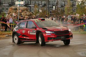 Conner Martell / Alex Gelsomino Skoda Fabia RS Rally2 on SS20, Sanford Center.