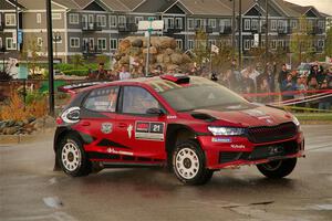 Conner Martell / Alex Gelsomino Skoda Fabia RS Rally2 on SS20, Sanford Center.