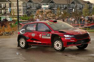 Conner Martell / Alex Gelsomino Skoda Fabia RS Rally2 on SS20, Sanford Center.