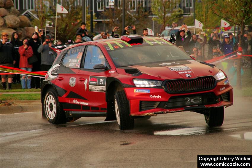 Conner Martell / Alex Gelsomino Skoda Fabia RS Rally2 on SS20, Sanford Center.