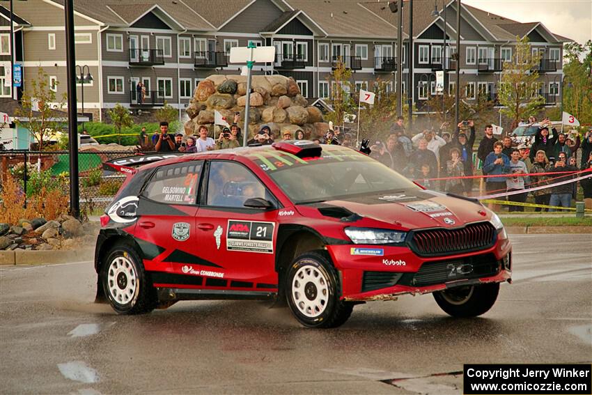 Conner Martell / Alex Gelsomino Skoda Fabia RS Rally2 on SS20, Sanford Center.