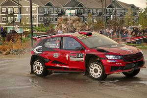 Conner Martell / Alex Gelsomino Skoda Fabia RS Rally2 on SS20, Sanford Center.