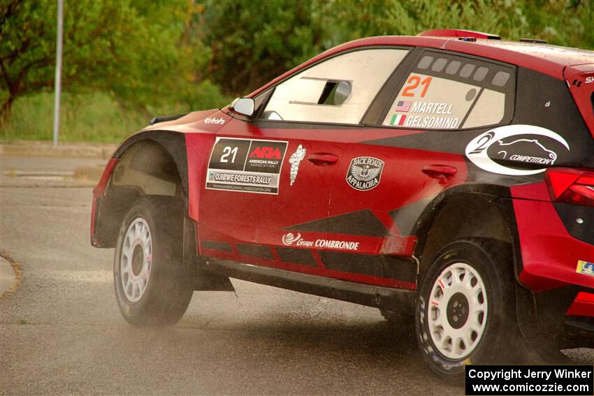 Conner Martell / Alex Gelsomino Skoda Fabia RS Rally2 on SS20, Sanford Center.