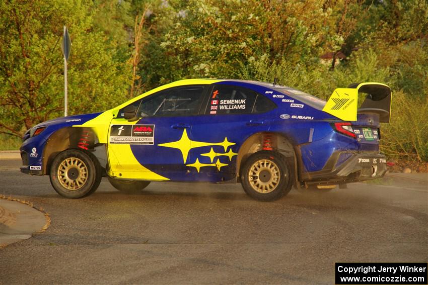 Brandon Semenuk / Keaton Williams Subaru WRX ARA25 on SS20, Sanford Center.