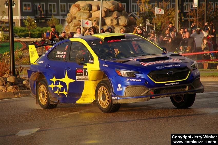 Brandon Semenuk / Keaton Williams Subaru WRX ARA25 on SS20, Sanford Center.