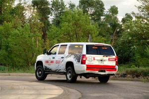 A Chevy Suburban sweeps SS20, Sanford Center.