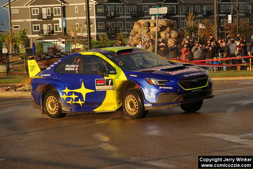 Brandon Semenuk / Keaton Williams Subaru WRX ARA25 on SS20, Sanford Center.