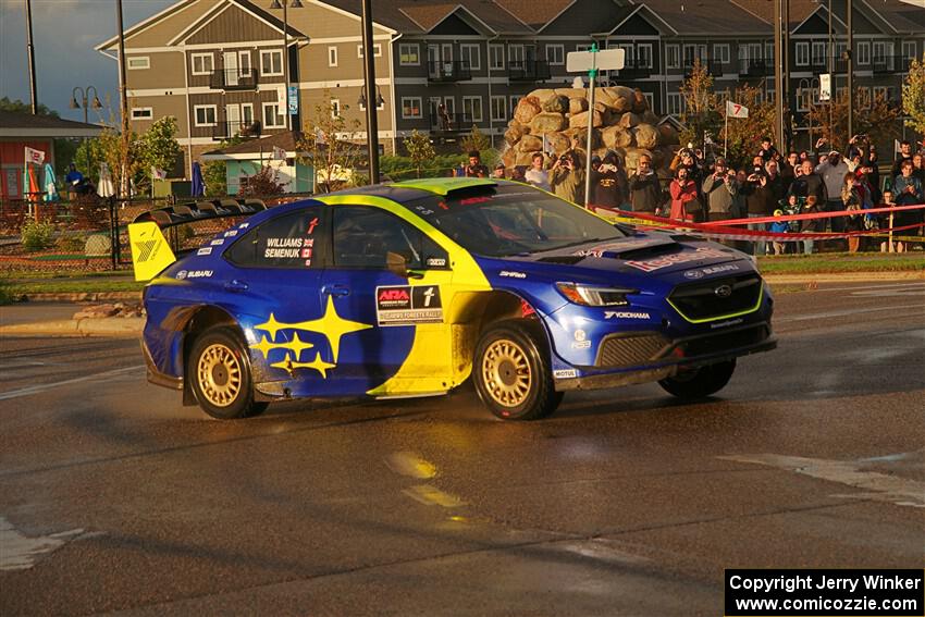 Brandon Semenuk / Keaton Williams Subaru WRX ARA25 on SS20, Sanford Center.