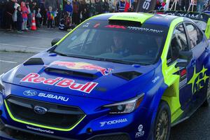 Brandon Semenuk / Keaton Williams Subaru WRX ARA25 pulls off the winner's podium.