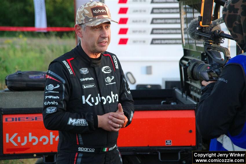 Alex Gelsomino is interviewed after the event by the local PBS television affiliate.