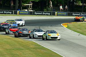 Selin Rollan's, Connor Zilisch's, Bruno Carneiro's and Michael Carter's Mazda MX-5 Cups
