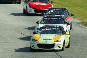 Selin Rollan's, Connor Zilisch's and Bruno Carneiro's Mazda MX-5 Cups