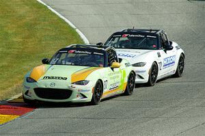 Selin Rollan's and Connor Zilisch's Mazda MX-5 Cup