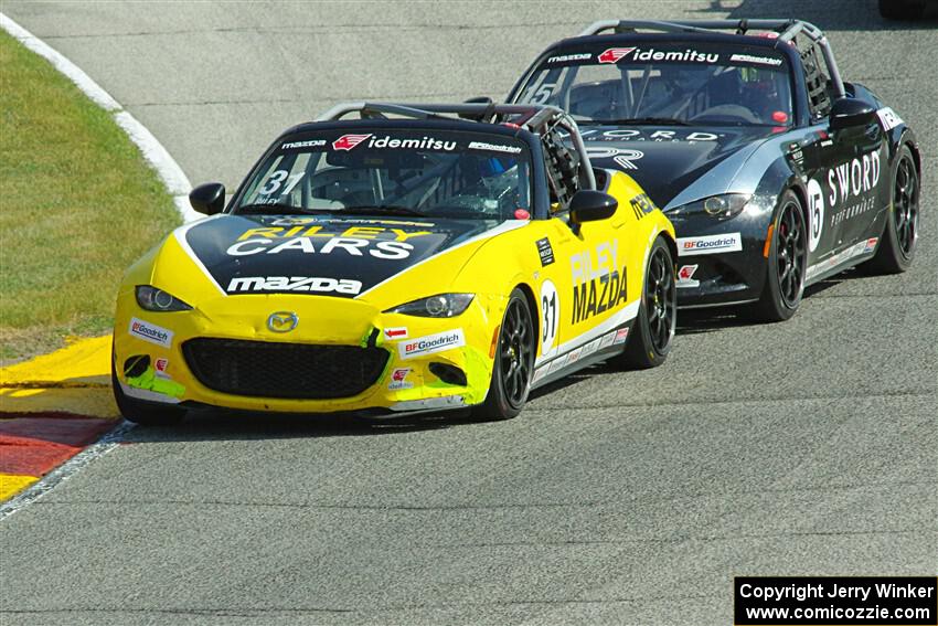 Jameson Riley's and Aidan Fassnacht's Mazda MX-5 Cups