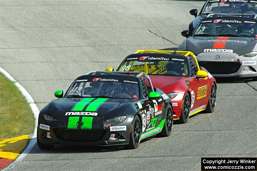 Joey Atanasio's, Jared Thomas' and Jenson Altzman's Mazda MX-5 Cups
