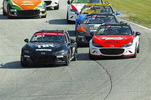 Parker Kligerman's, Michael Carter's, Bruno Carneiro's and Justin Piscitell's Mazda MX-5 Cups