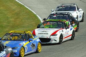Justin Piscitell's, Aaron Jeansonne's, Gresham Wagner's and Matthew Dirks' Mazda MX-5 Cups