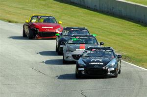 Aidan Fassnacht's, Jenson Altzman's, Joey Atanasio's and Jared Thomas' Mazda MX-5 Cups