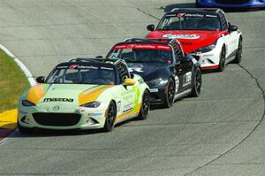 Selin Rollan's, Parker Kligerman's and Michael Carter's Mazda MX-5 Cups