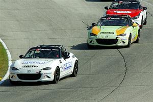 Connor Zilisch's, Michael Carter's and Selin Rollan's Mazda MX-5 Cups