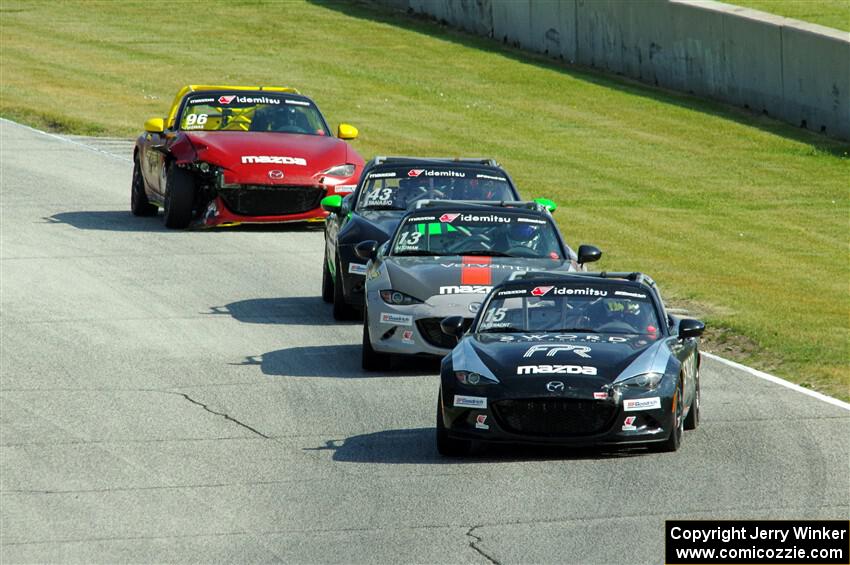 Aidan Fassnacht's, Jenson Altzman's, Joey Atanasio's and Jared Thomas' Mazda MX-5 Cups