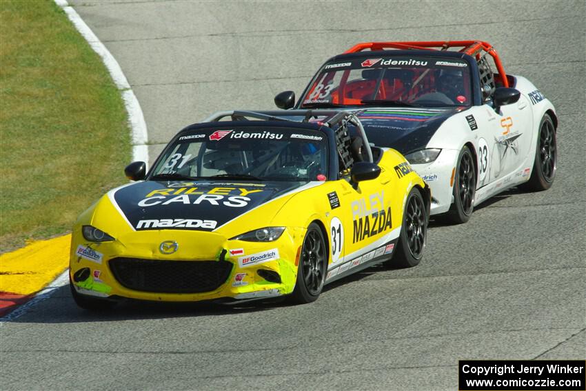 Jameson Riley's and Alex Bachoura's Mazda MX-5 Cups