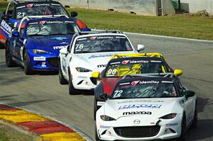 Connor Zilisch's, Jared Thomas', Matthew Dirks' and Sam Paley's Mazda MX-5 Cups