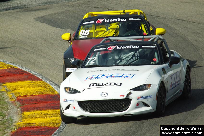Connor Zilisch's and Jared Thomas' Mazda MX-5 Cups