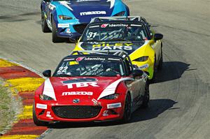 Laura Hayes', Jameson Riley's and Ethan Tyler's Mazda MX-5 Cup