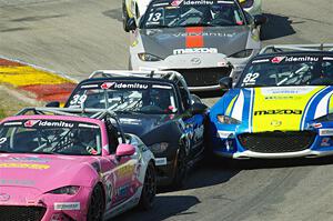 Chris Nunes', John Jodoin's, Woody Heimann's and Jenson Altzman's Mazda MX-5 Cups