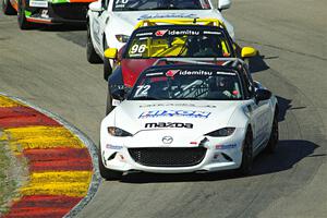 Connor Zilisch's, Jared Thomas' and Matthew Dirks' Mazda MX-5 Cups