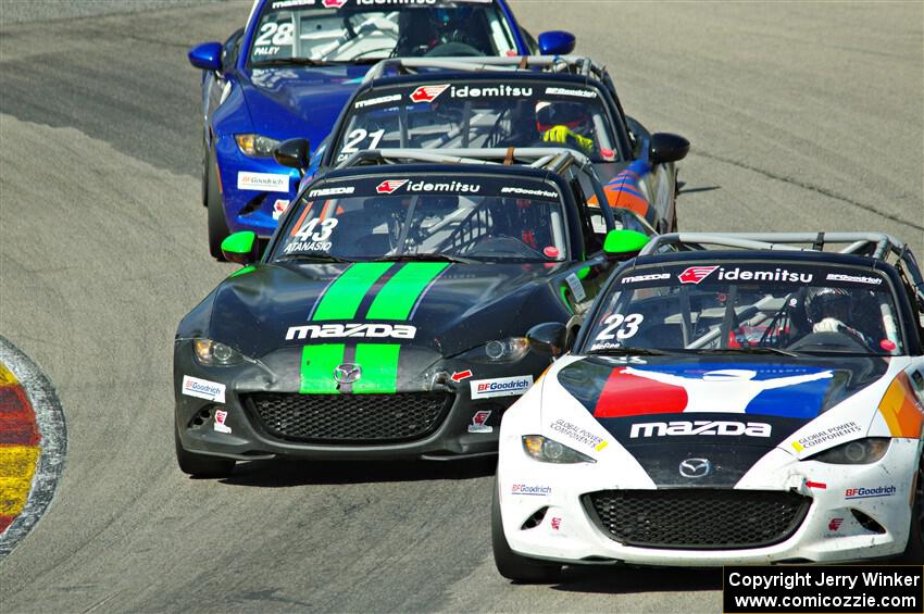 Glenn McGee's, Joey Atanasio's, Bruno Carneiro's and Sam Paley's Mazda MX-5 Cups