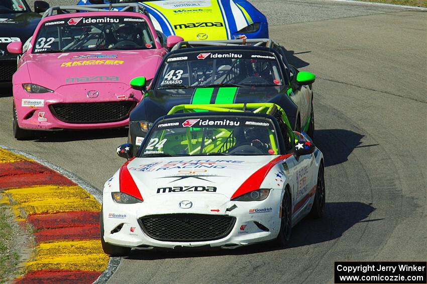 Aaron Jeansonne's, Joey Atanasio's and Chris Nunes' Mazda MX-5 Cups
