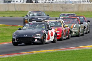 Peter Atwater's, Heather Hadley's and Alex Bachoura's Mazda MX-5 Cups