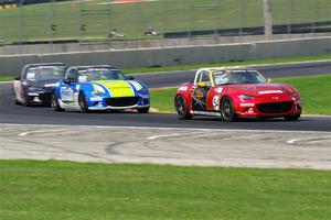 Heather Hadley's, Woody Heimann's and Jonathan Neudorf's Mazda MX-5 Cups