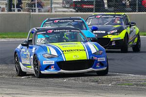 Woody Heimann's, John Hansen's and Bailey Cruse's Mazda MX-5 Cups