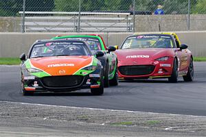 Gresham Wagner's, Maximilian Opalski's and Jared Thomas' Mazda MX-5 Cups