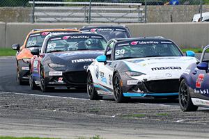 John Jodoin's, Nate Cicero's and Jonathan Neudorf's Mazda MX-5 Cups